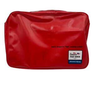 Vintage Red Cessna Integrated Flight Training System Bag & Manuals Set